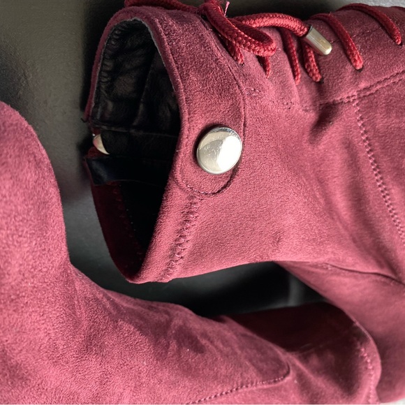Maroon Suede Booties - Picture 11 of 11